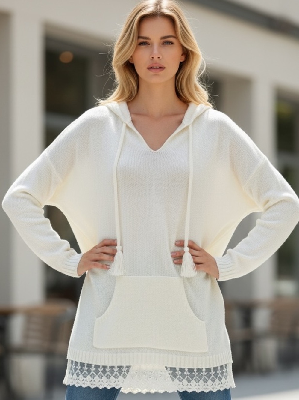 ODDY Knit Hoodie Top Sweater